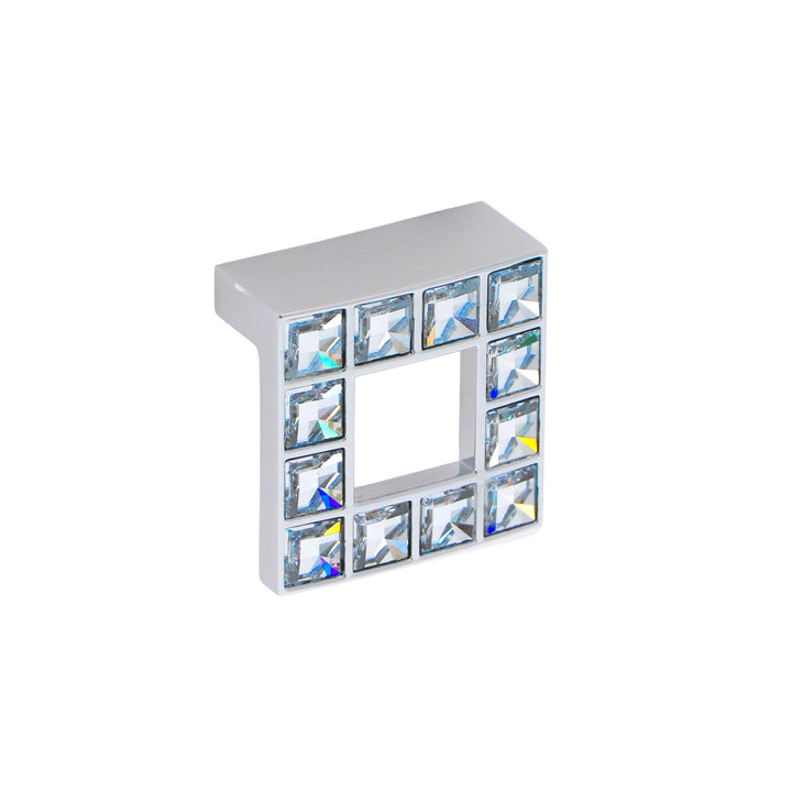 Swarovski Crystal Square Cabinet Knob – Polished Chrome | HH708