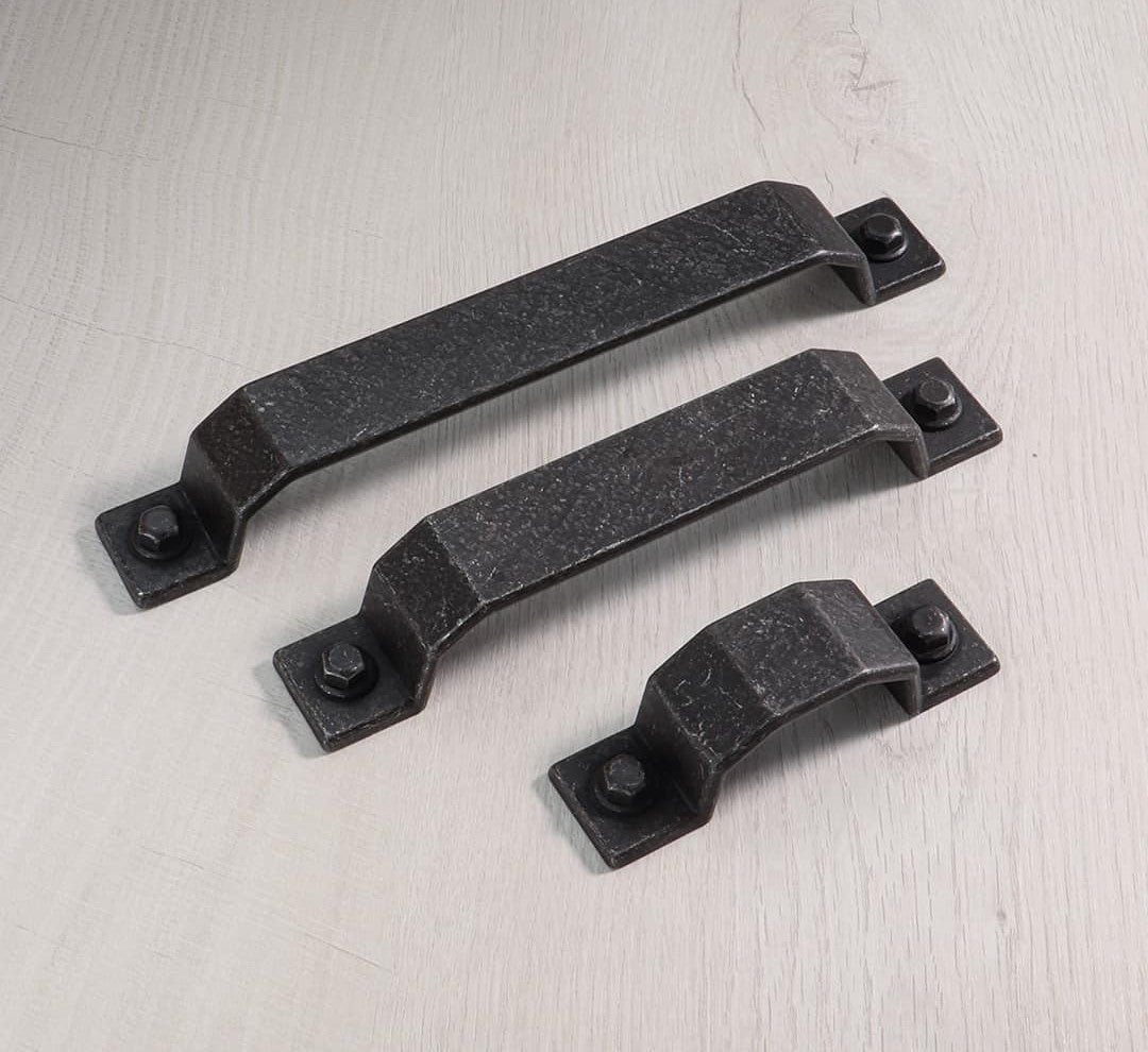Rustic Black Cabinet Handles – Vintage Iron Finish