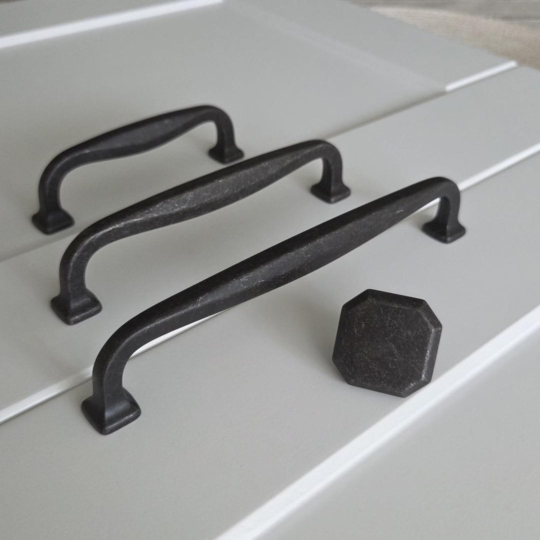 Vintage Black Iron Cabinet Pulls – Industrial Barn Door Style