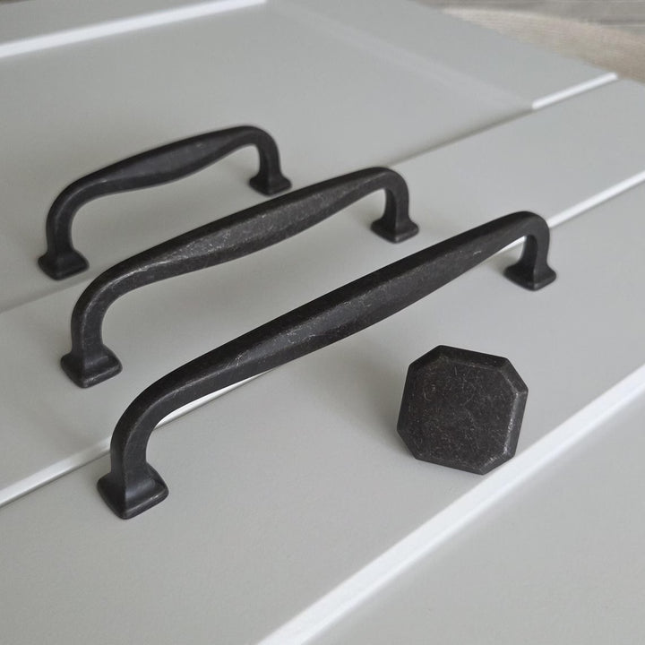 Vintage Black Iron Cabinet Pulls – Industrial Barn Door Style