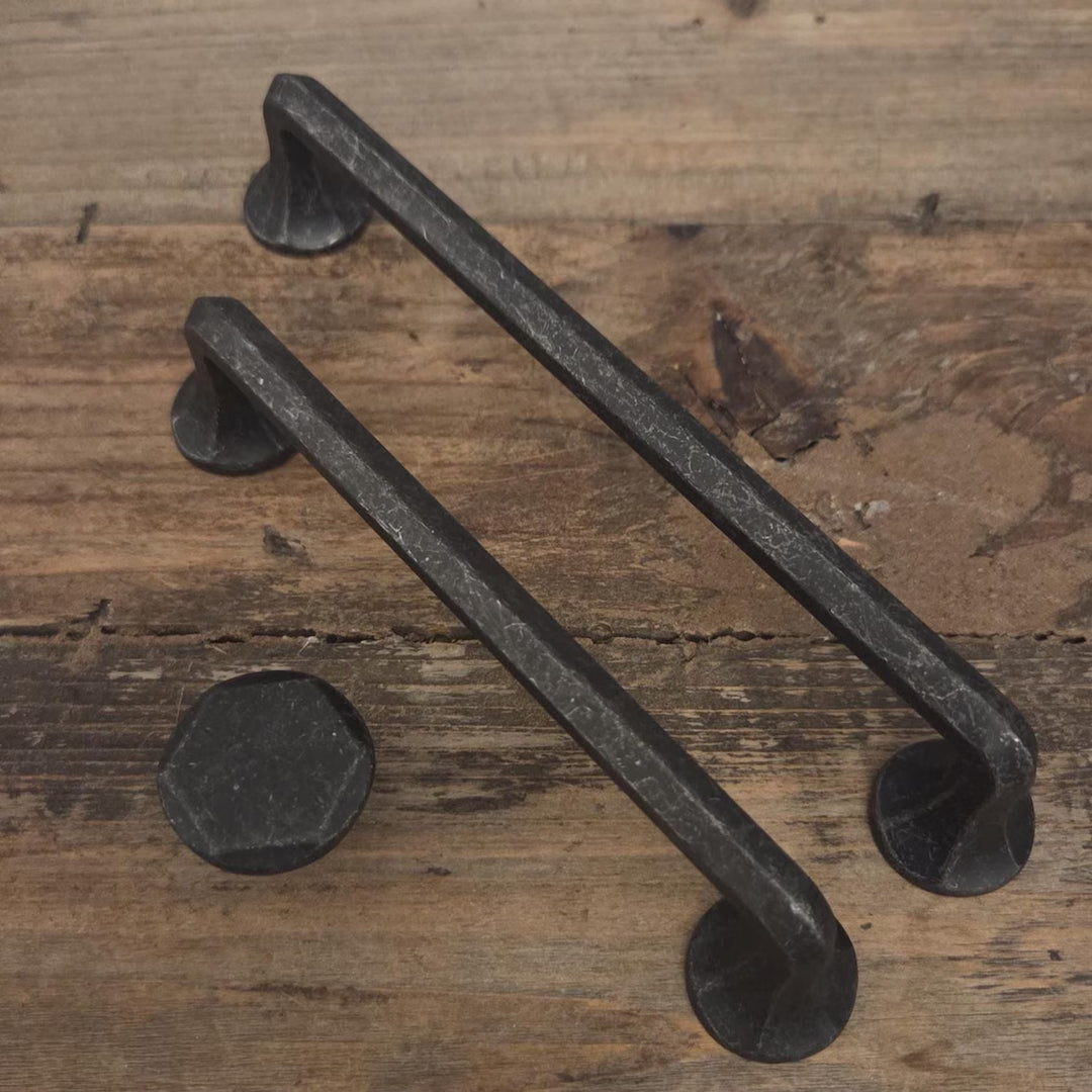 Vintage Black Iron Cabinet Pulls and Knob | Modern Farmhouse Hardware
