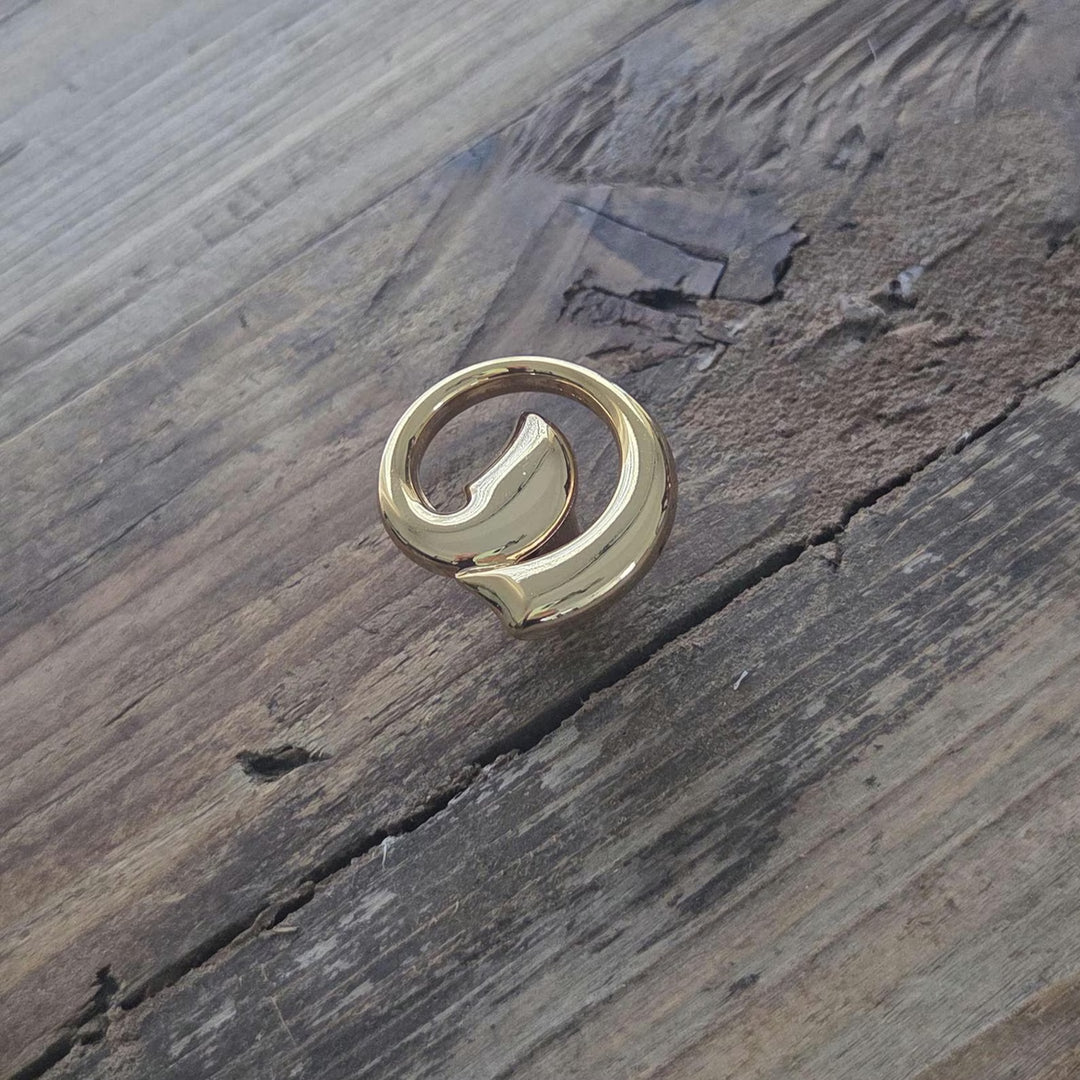 Polished Brass Round Swirl Cabinet Knob – Italian Decorative Hardware | HH059