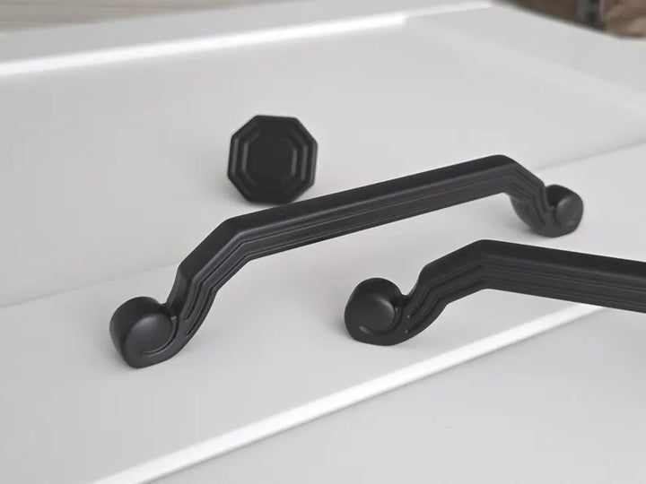 Matte Black Art Deco Cabinet Pulls – Transitional Hardware