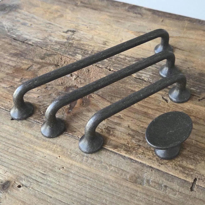 Vintage Black Iron Cabinet Pulls – Rustic Farmhouse Hardware